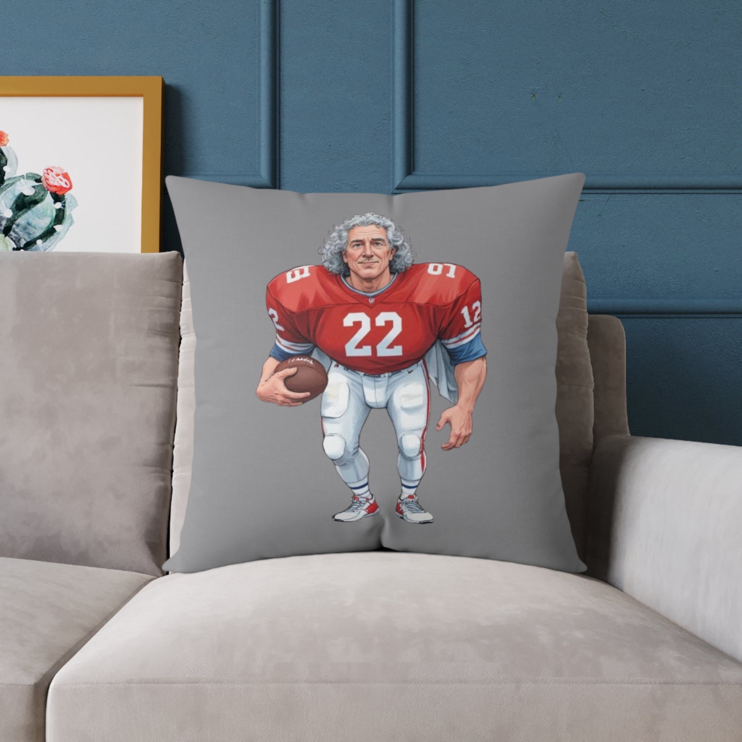 American Football Square Poly Canvas Pillow