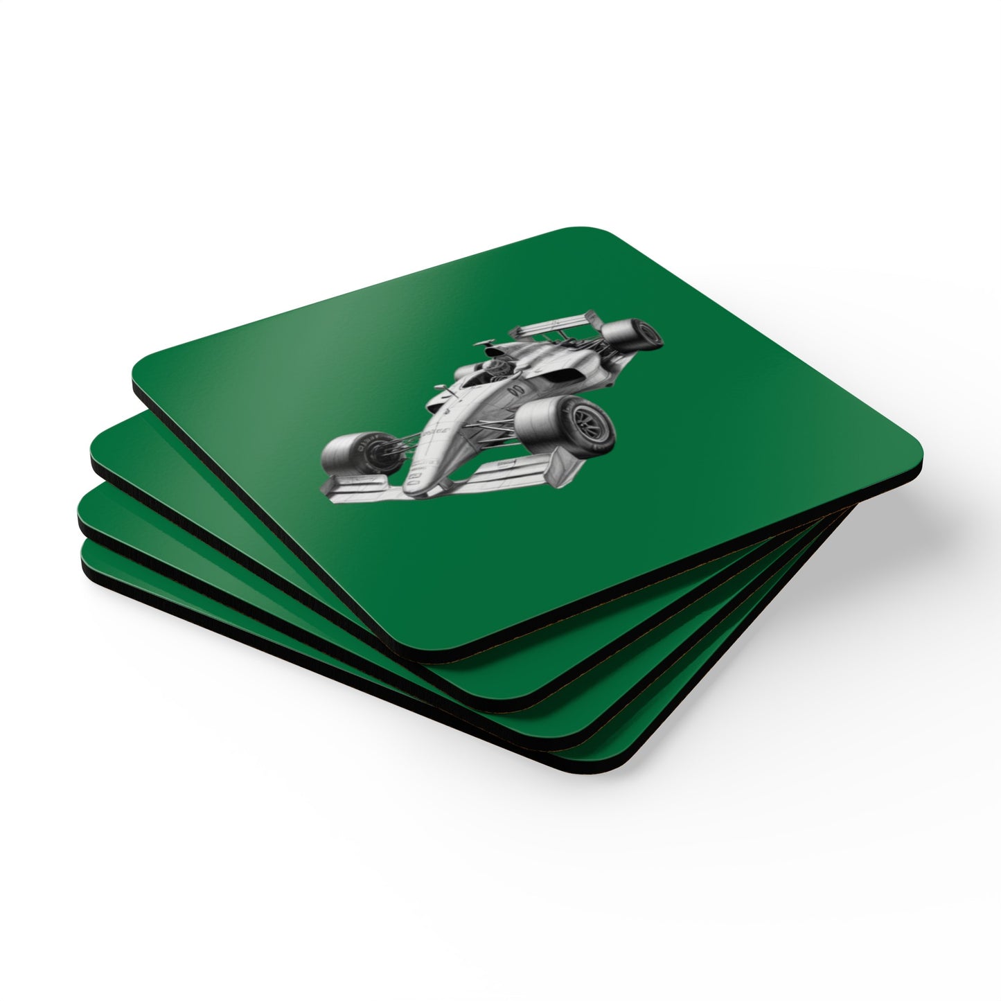 Racing Car Corkwood Coaster Set
