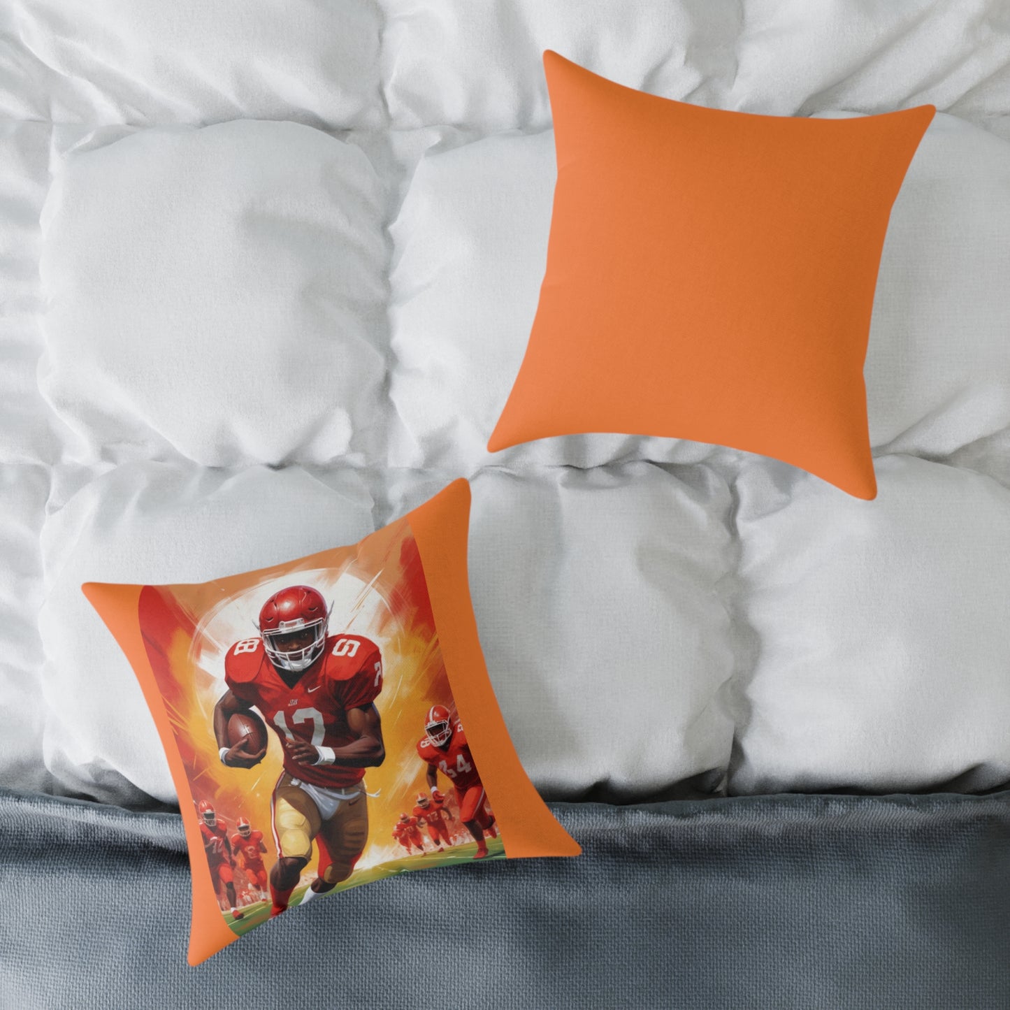 American Football Square Poly Canvas Pillow