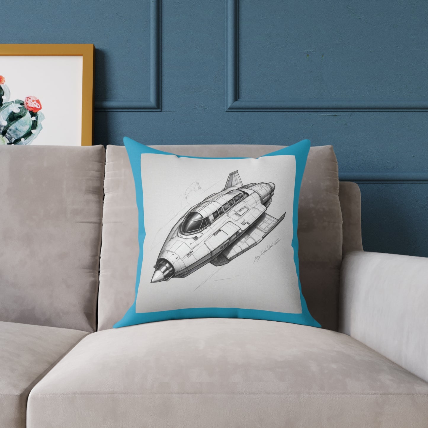 Spacecraft Square Poly Canvas Pillow
