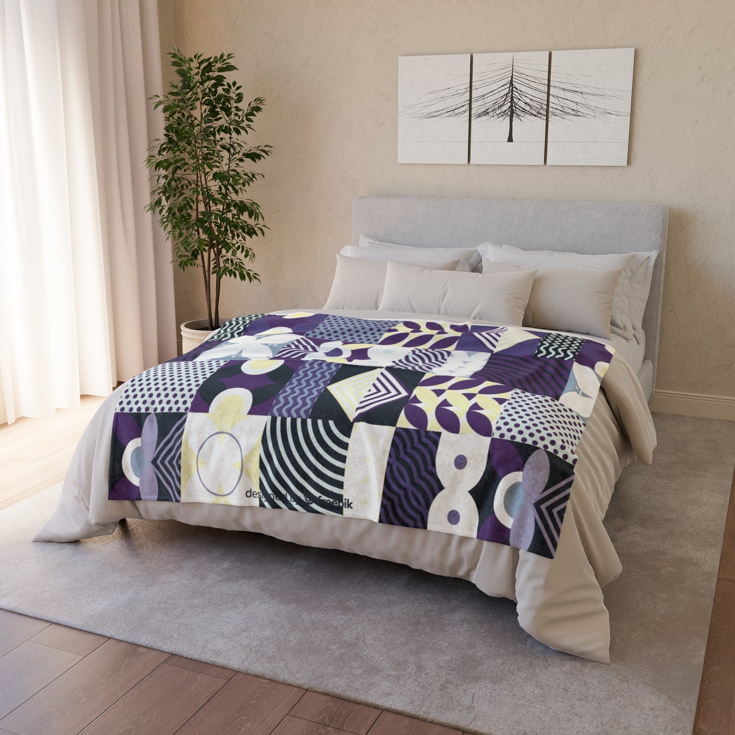 60s patterns Soft Polyester Blanket
