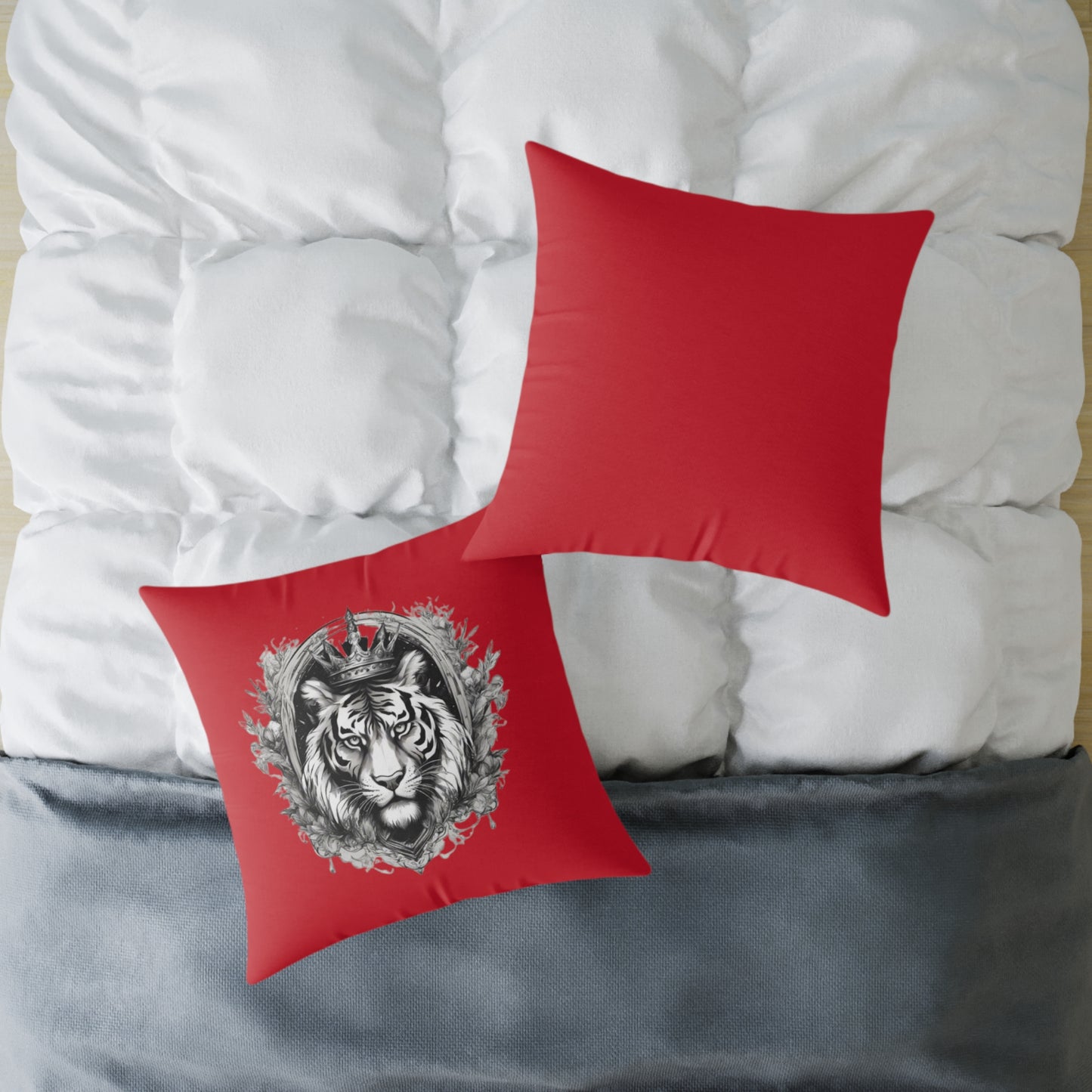 Tiger Square Poly Canvas Pillow
