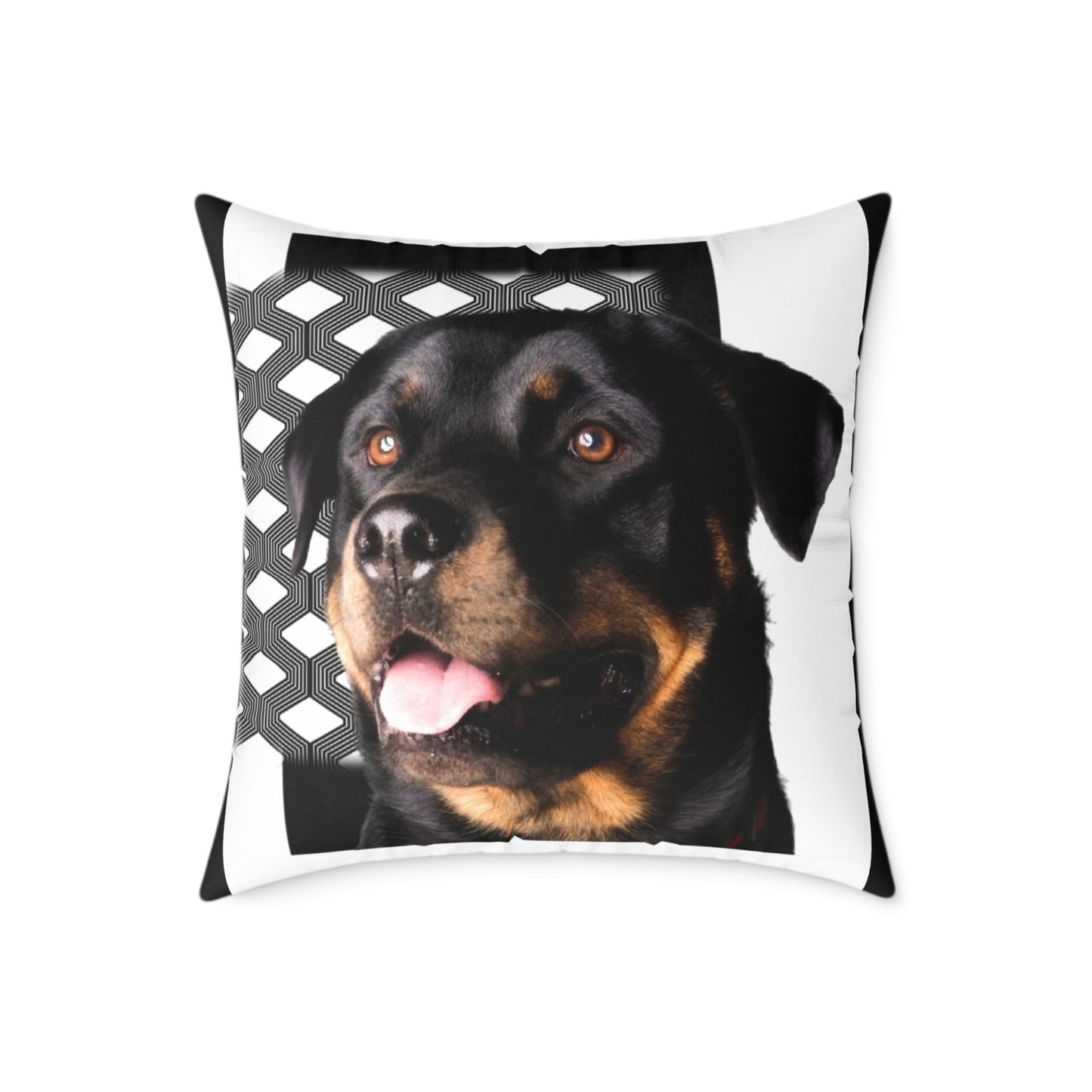 Rottweiller Square Poly Canvas Pillow
