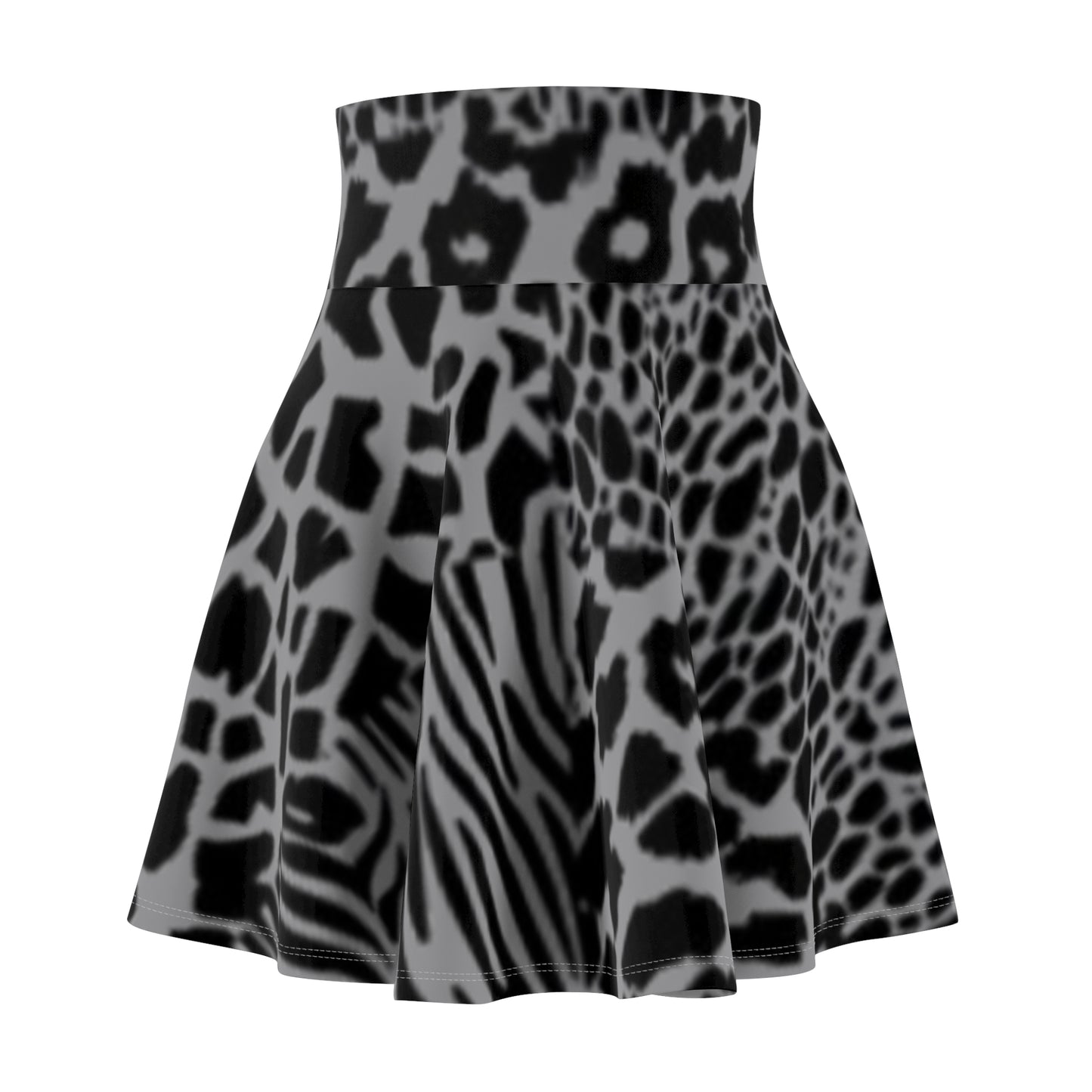 Zebra Print Women's Skater Skirt - Boho Chic Style for Spring & Summer