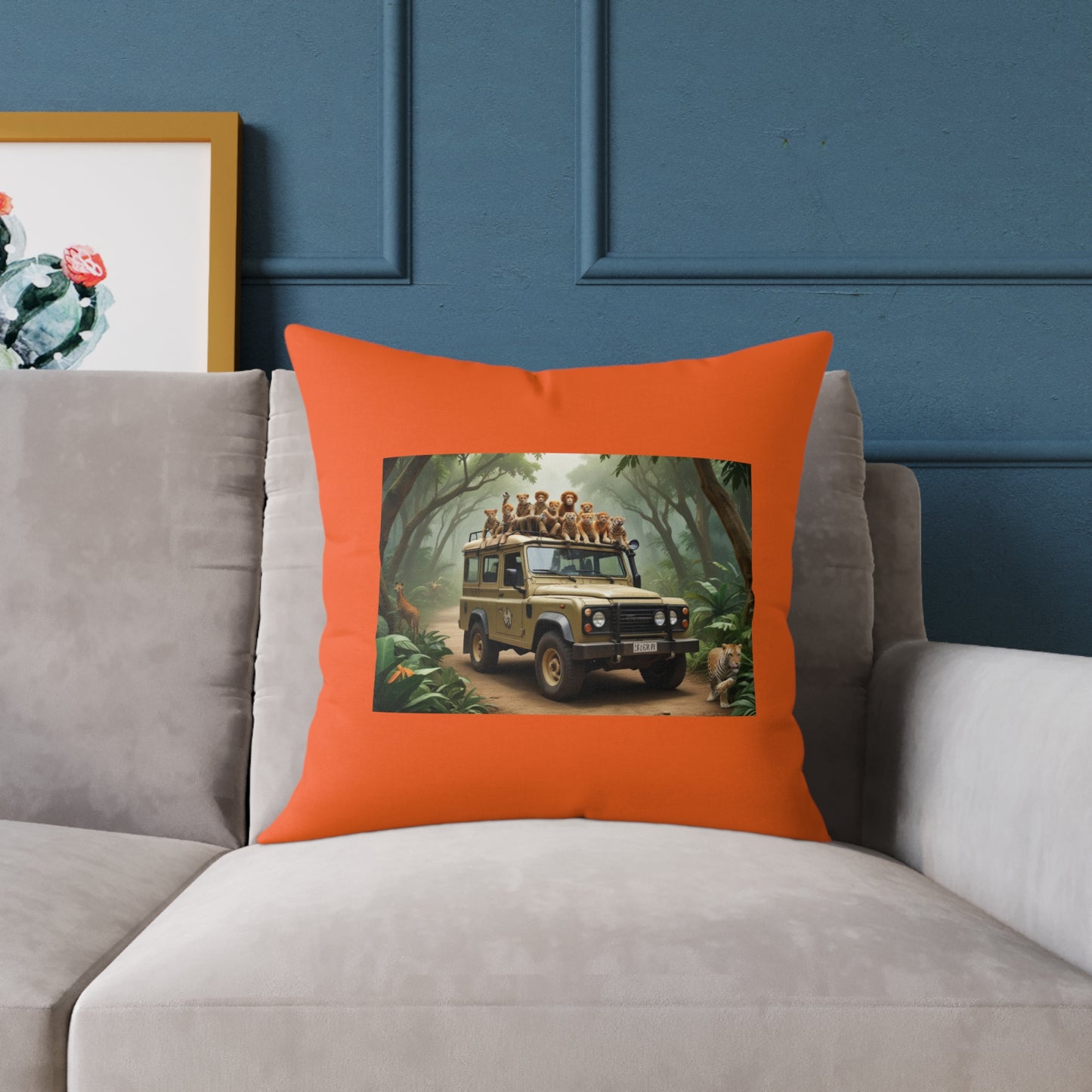 Safari Square Poly Canvas Pillow