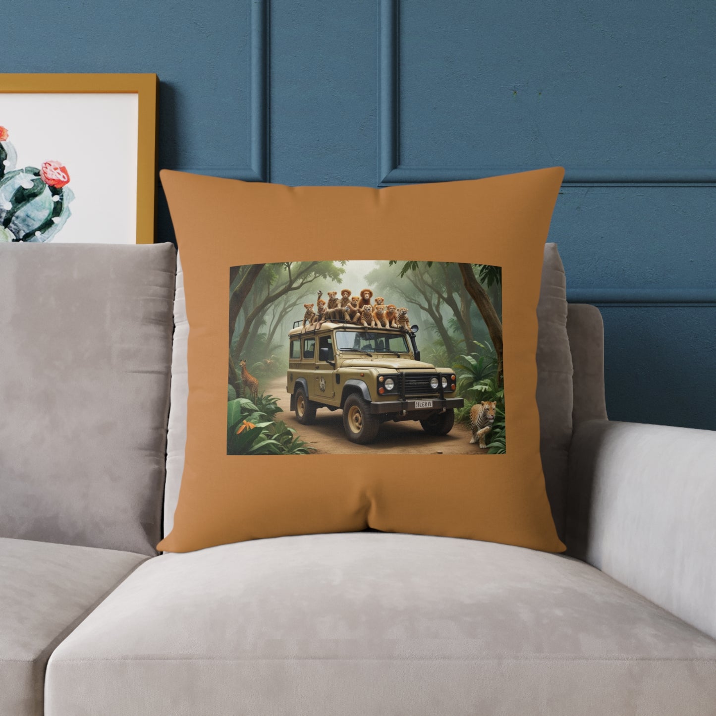 Safari Square Poly Canvas Pillow