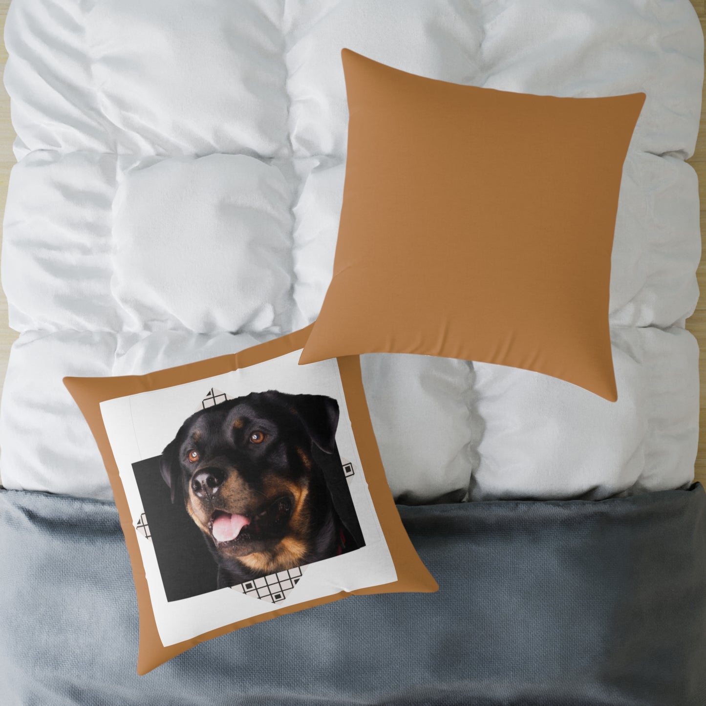 Rottweiller Square Poly Canvas Pillow