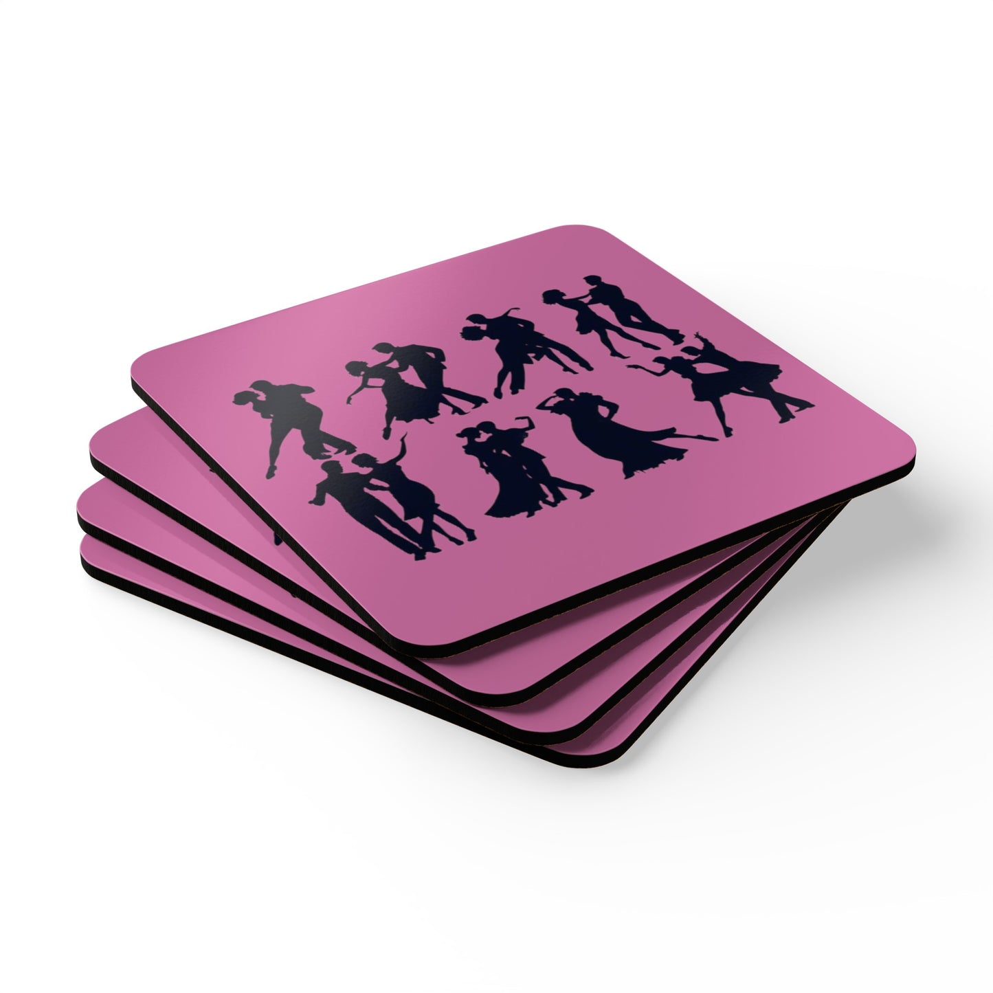 Ice Skating Corkwood Coaster Set