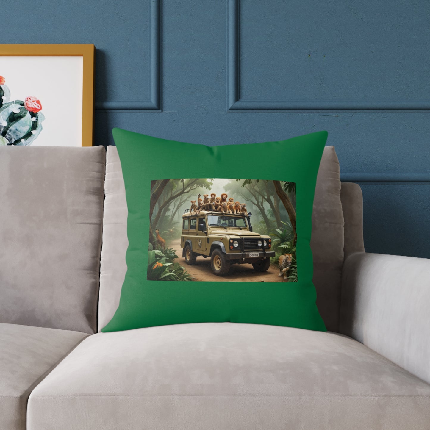 Safari Square Poly Canvas Pillow