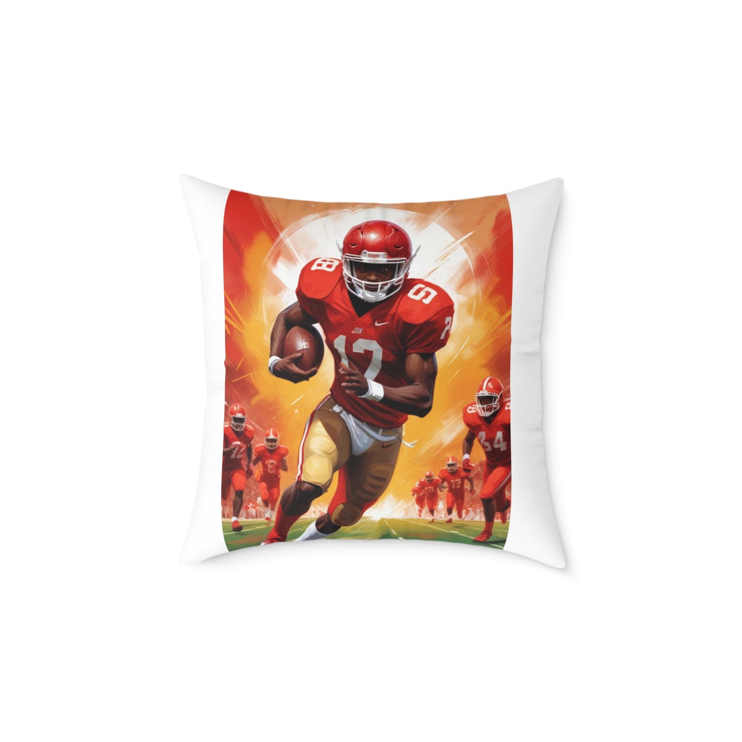American Football Square Poly Canvas Pillow