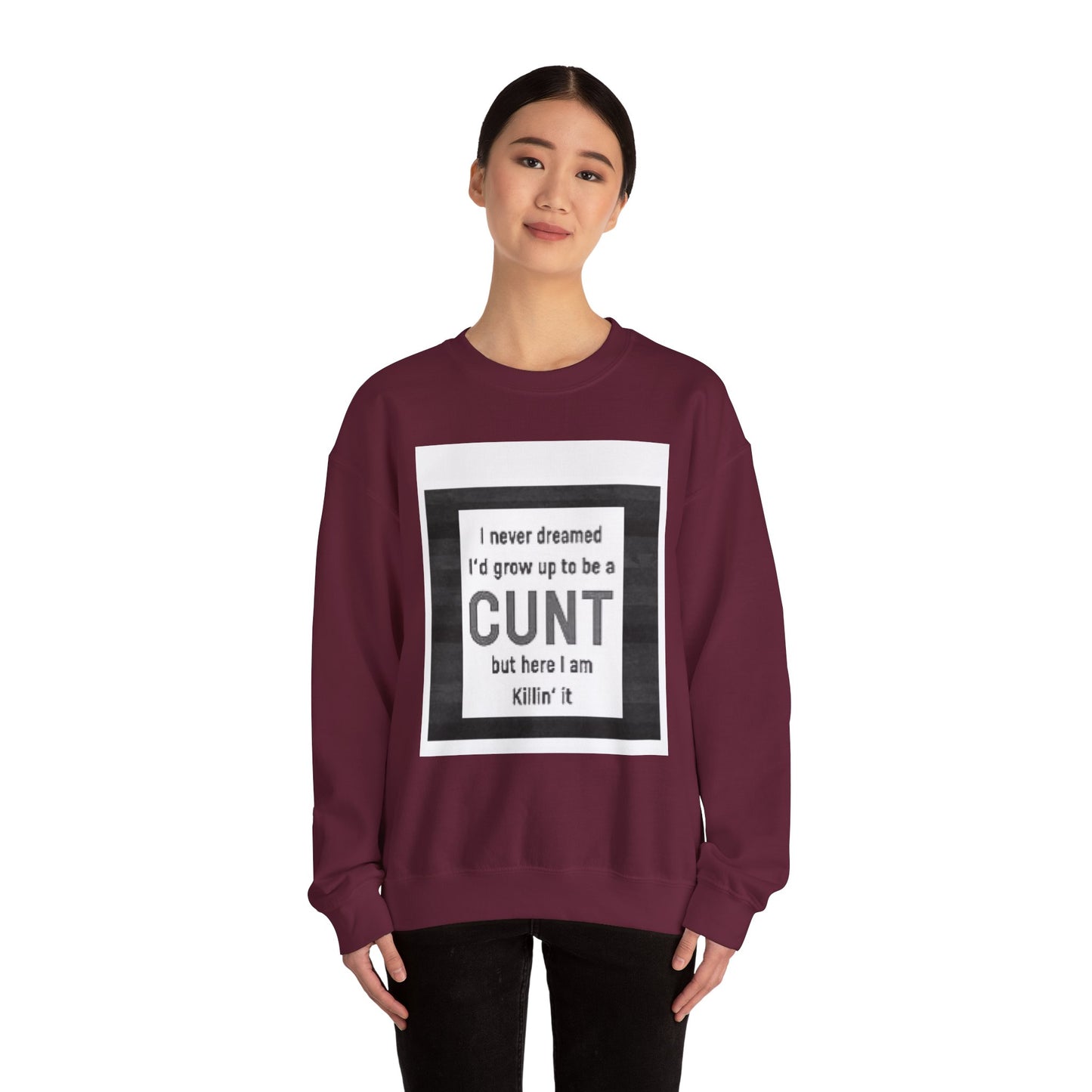 Offensive Funny Silly Rude Quote Slogan Unisex Heavy Blend™ Crewneck Sweatshirt