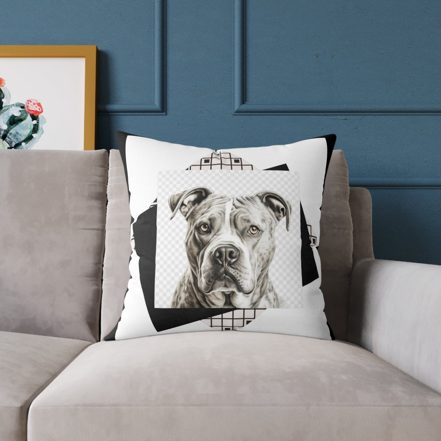 American Pitbull Square Poly Canvas Pillow