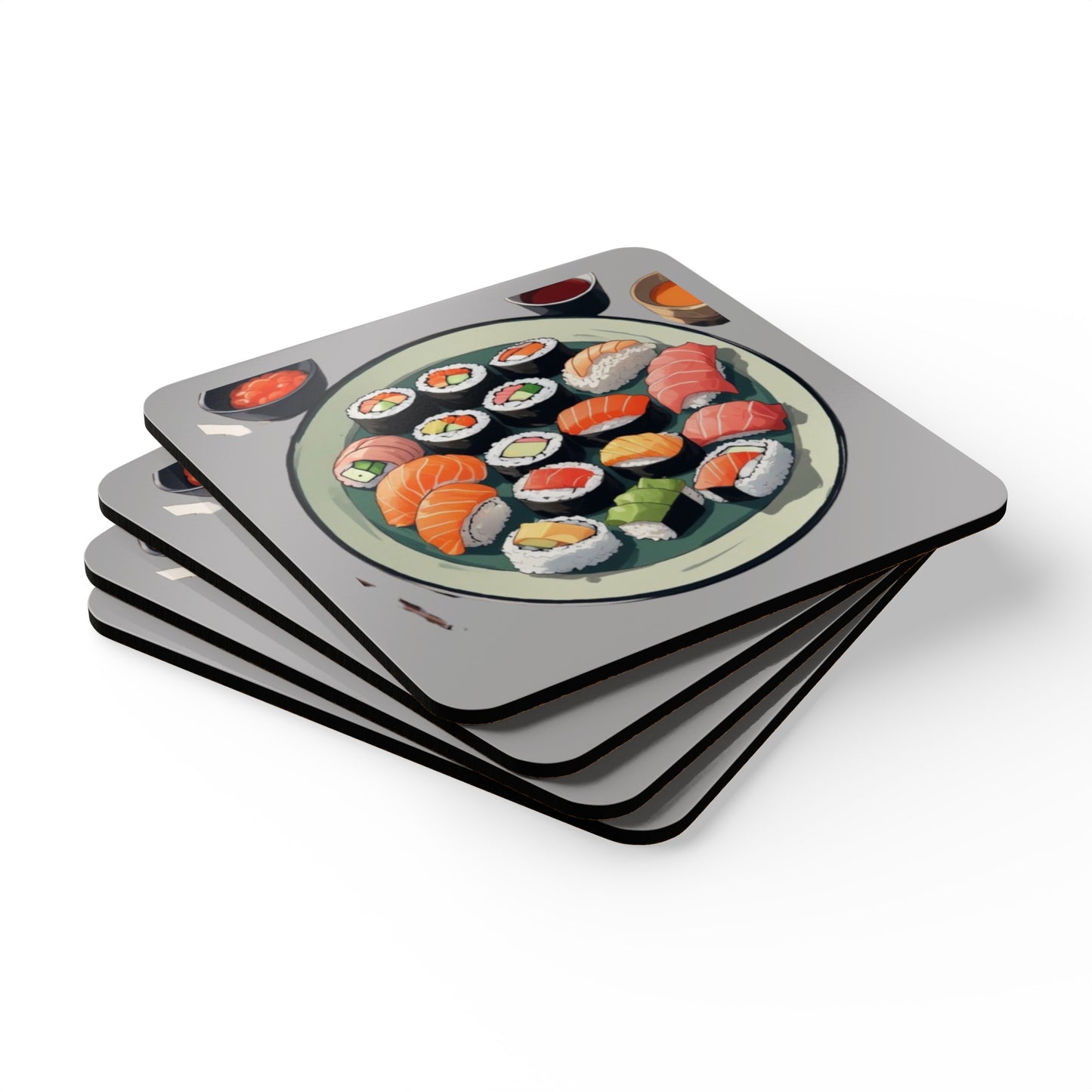 Sushi Corkwood Coaster Set