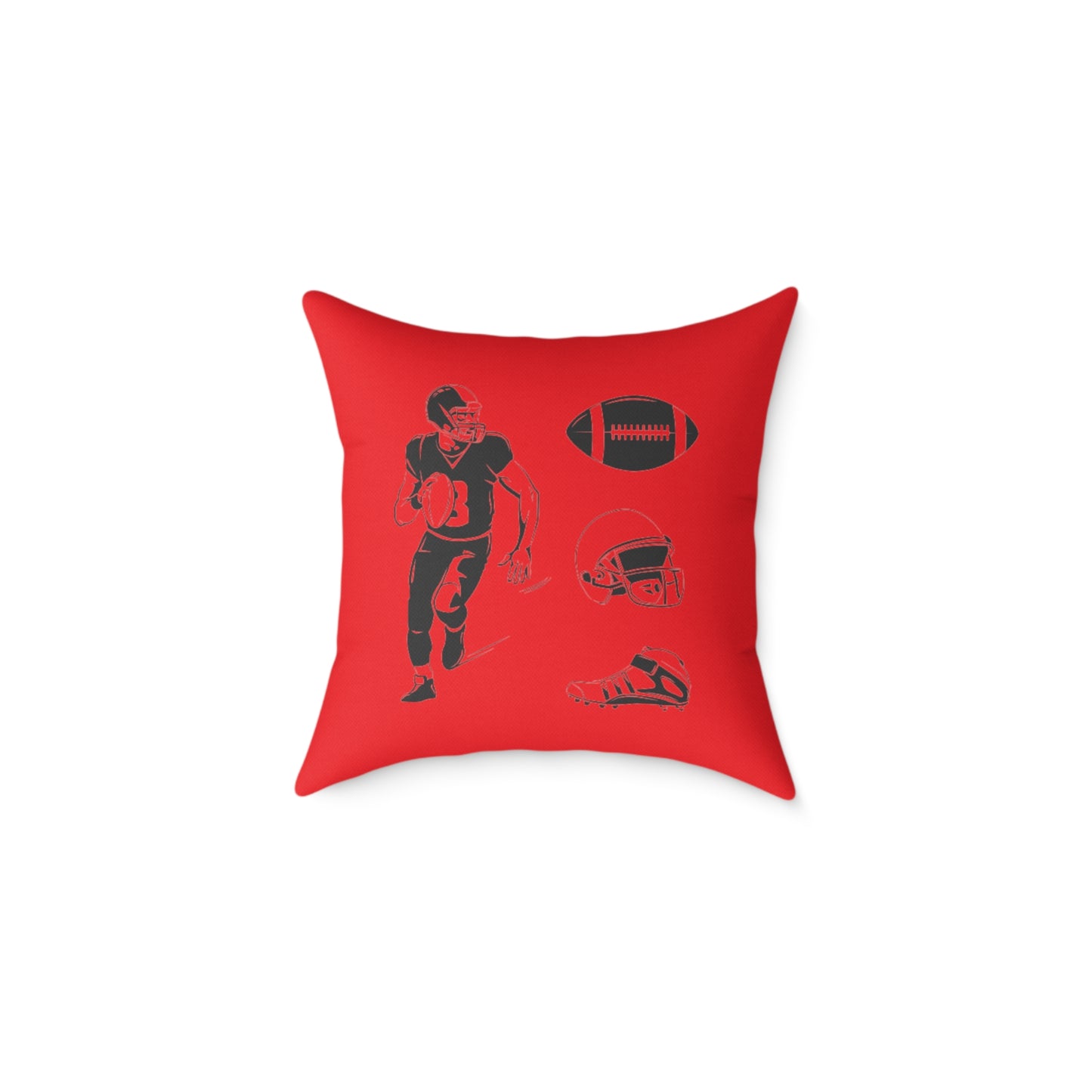 American Football Square Poly Canvas Pillow