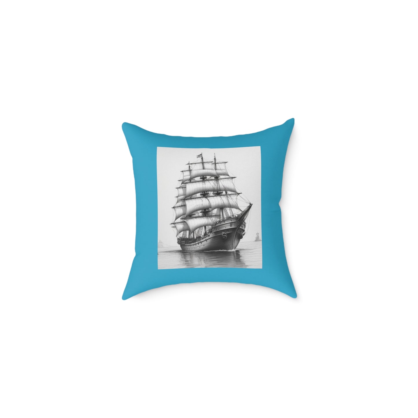 Ship Square Poly Canvas Pillow