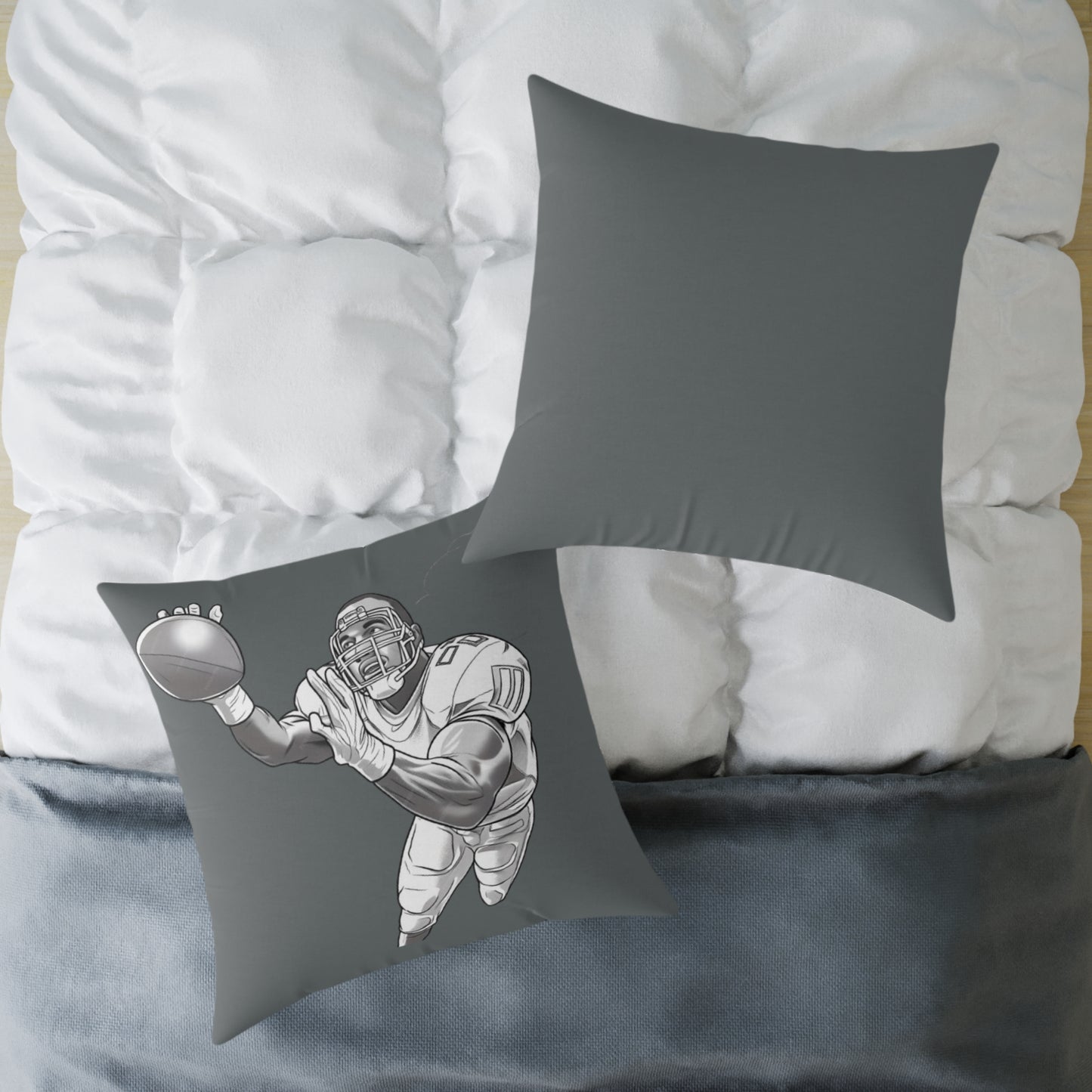 American Football Square Poly Canvas Pillow