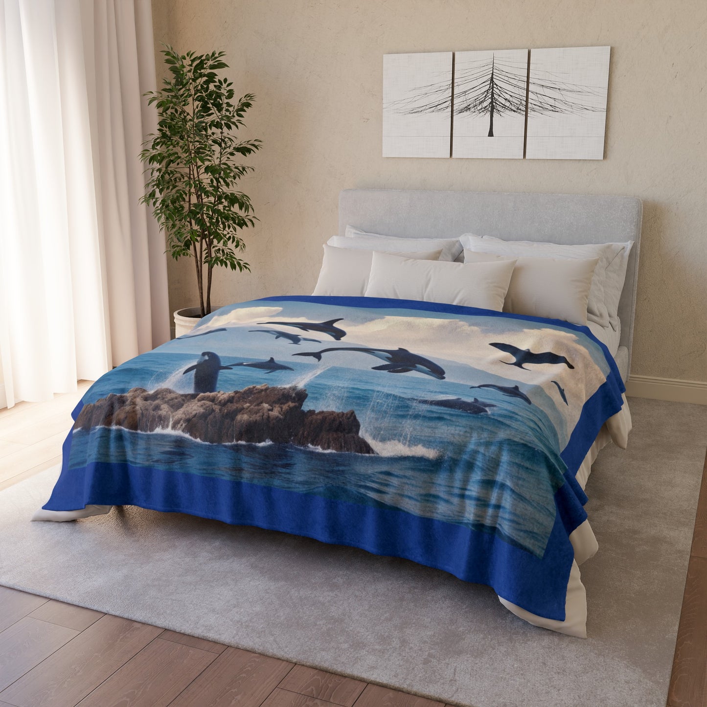 Whales Soft Polyester Blanket