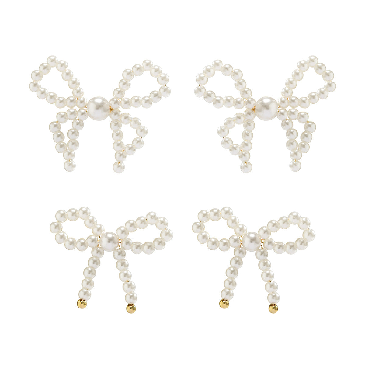 European And American Bow French Tassel Earrings Simple