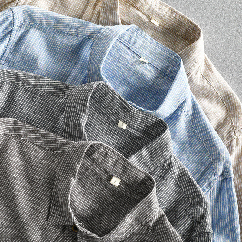 Men's Casual Long Linen Sleeves Shirt