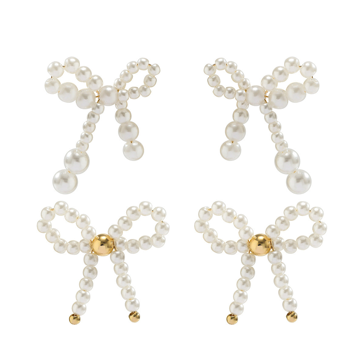 European And American Bow French Tassel Earrings Simple