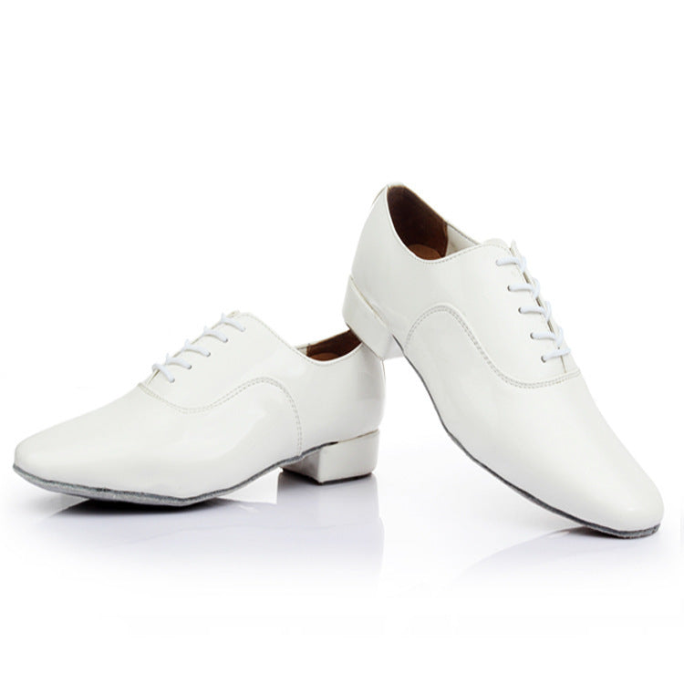 Men's Modern Dancing Shoes Leather Soft Bottom Men's Dance Shoe Latin