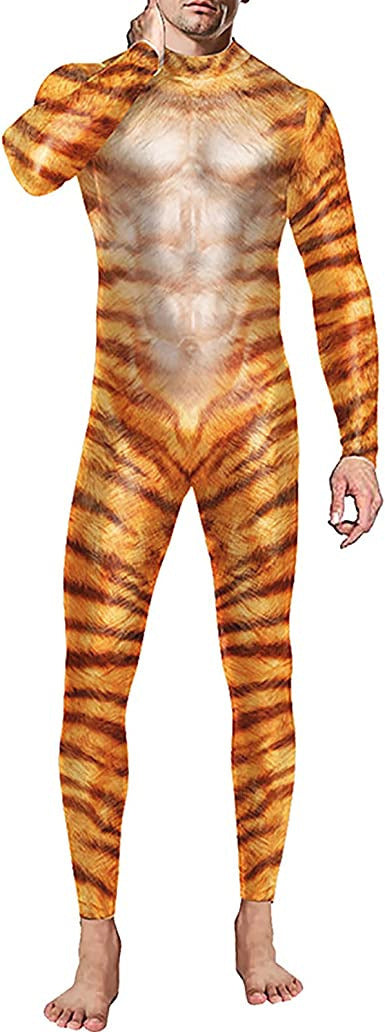 Men's Skull Print Close-fitting Union Suit Party Clothing