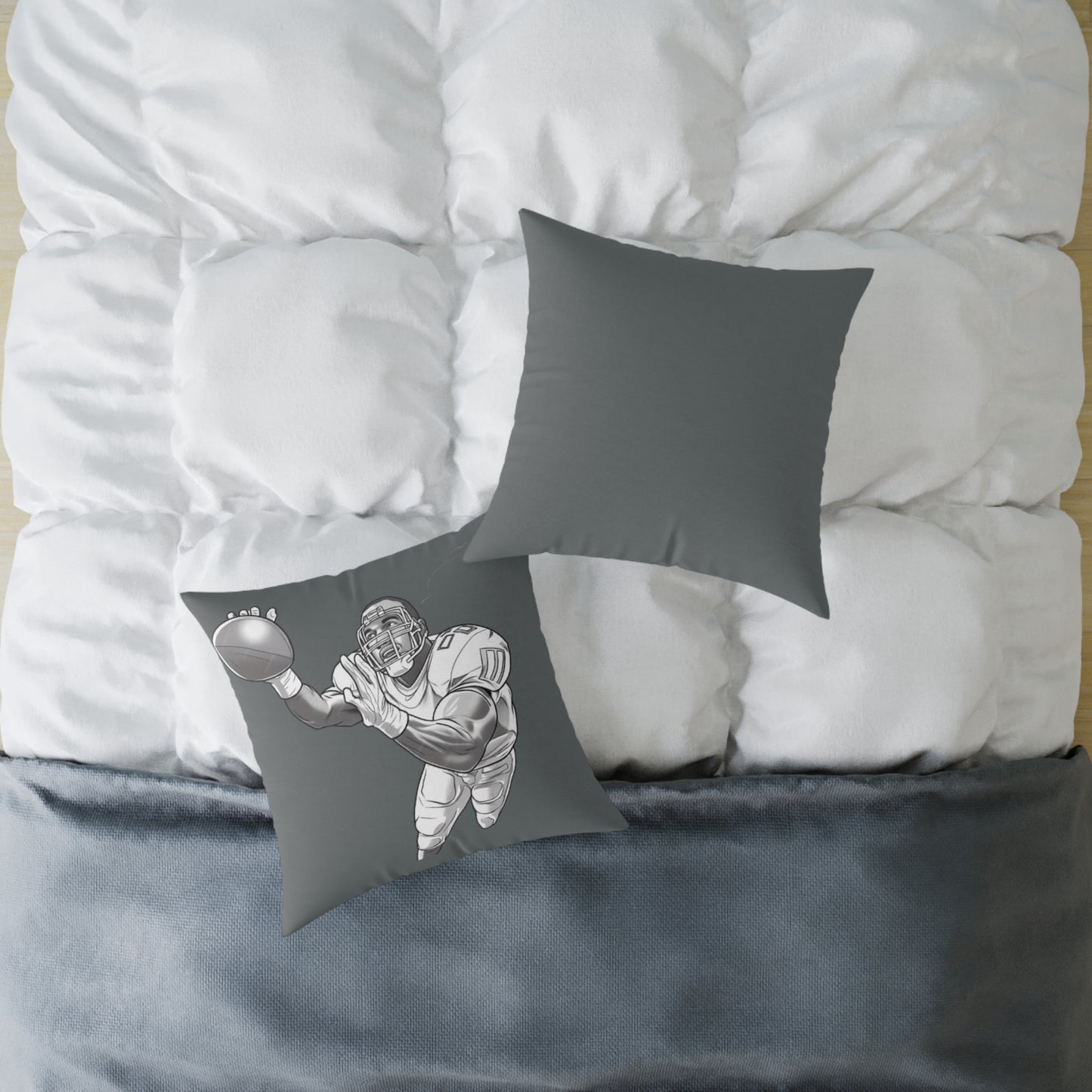 American Football Square Poly Canvas Pillow
