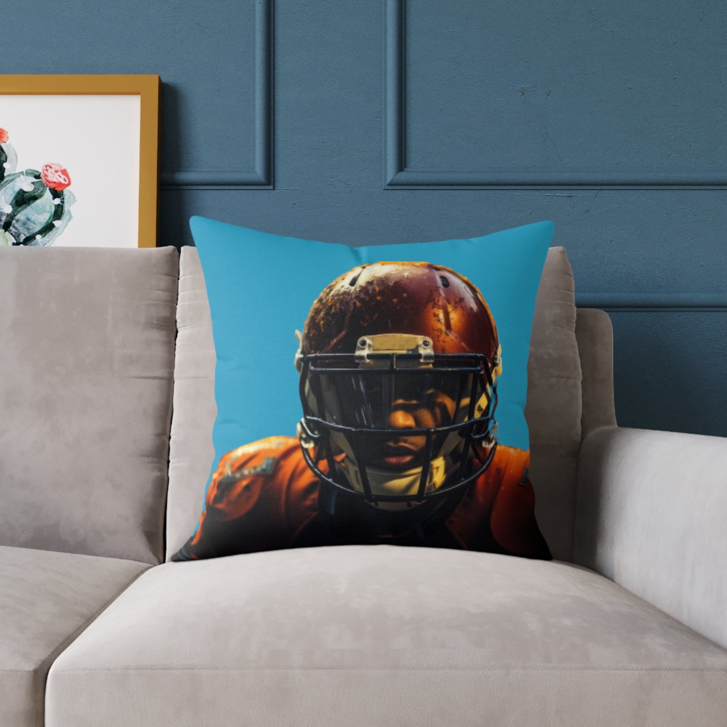 American Football Square Poly Canvas Pillow