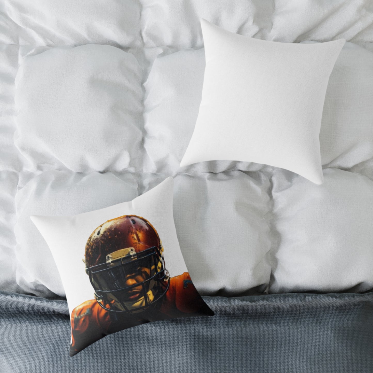 American Football Square Poly Canvas Pillow