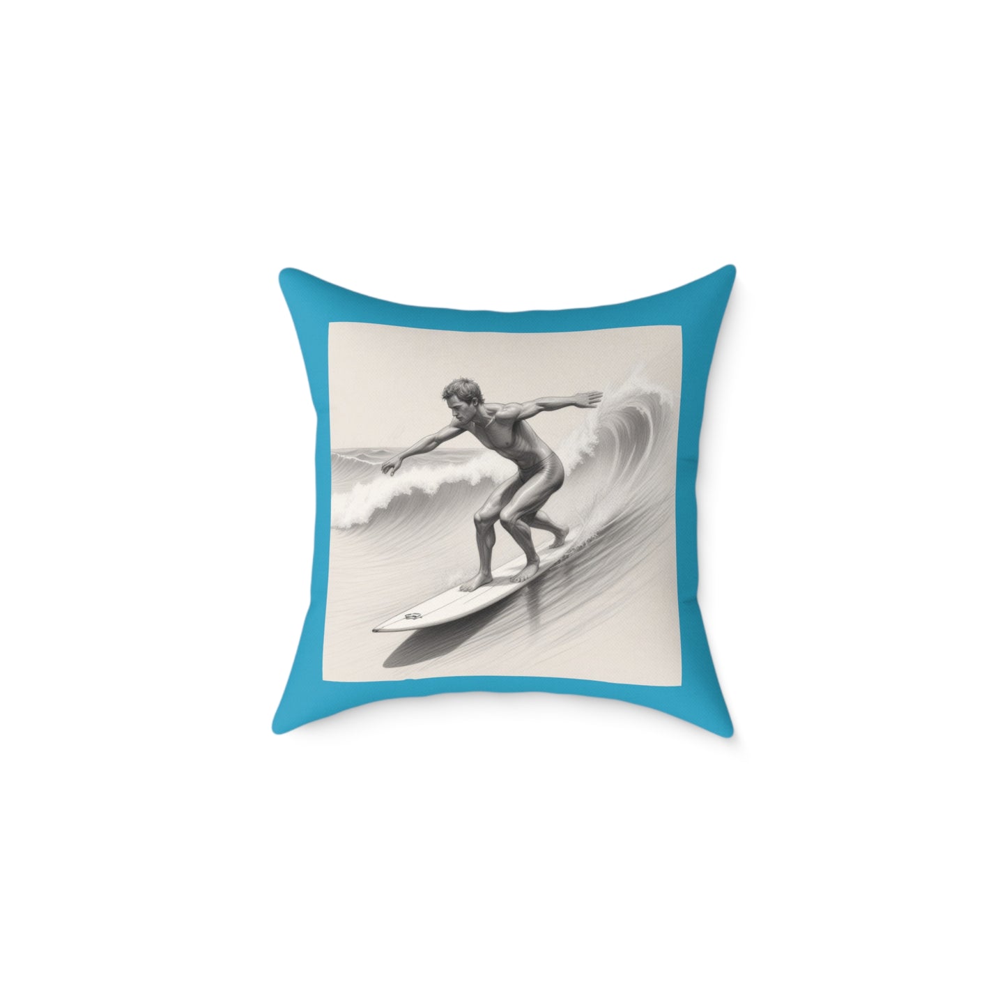 Surfing Square Poly Canvas Pillow