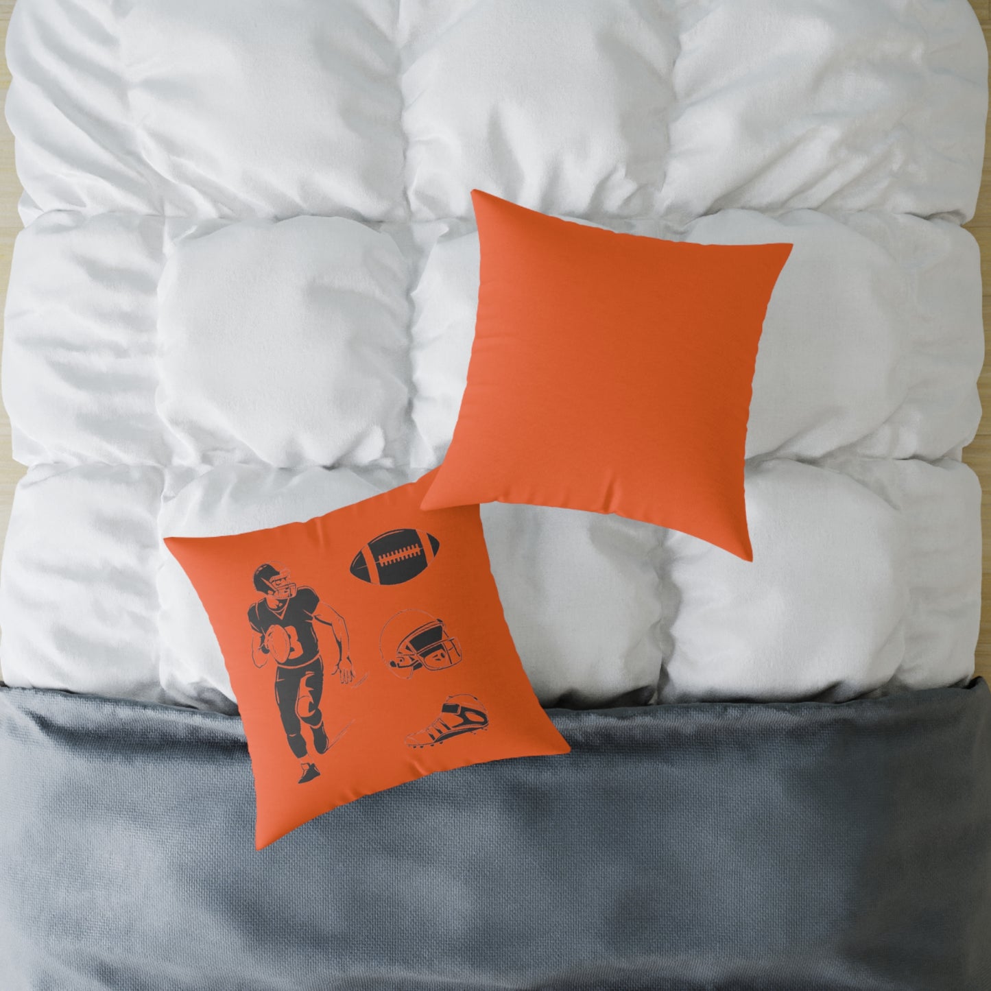American Football Square Poly Canvas Pillow