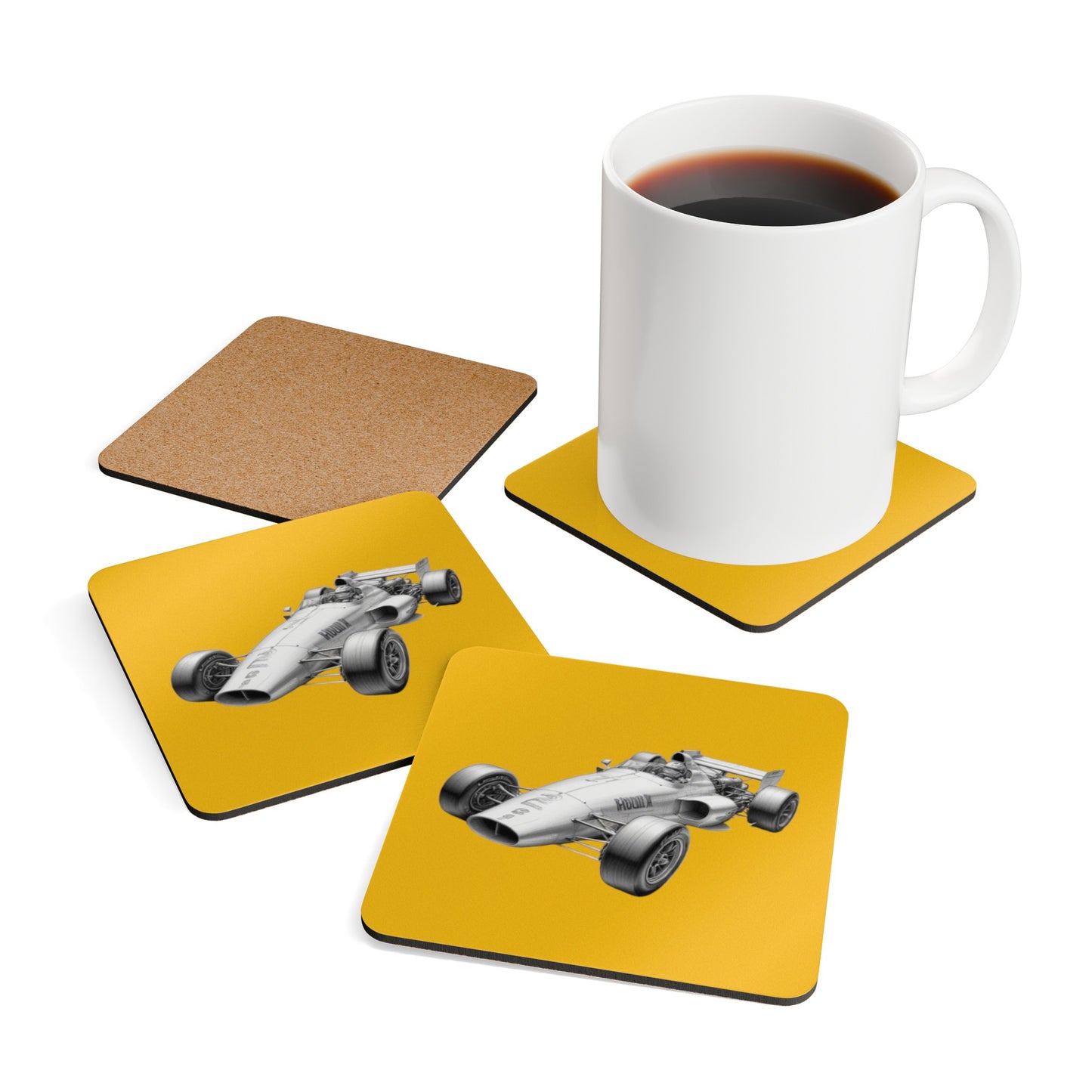 Racing Car  Corkwood Coaster Set