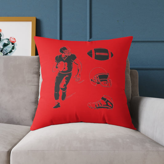 American Football Square Poly Canvas Pillow