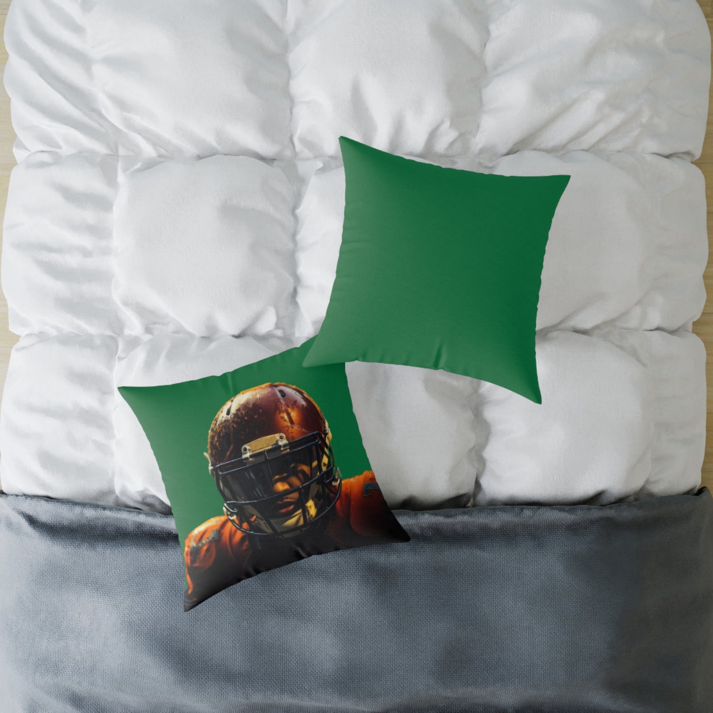 American Football Square Poly Canvas Pillow
