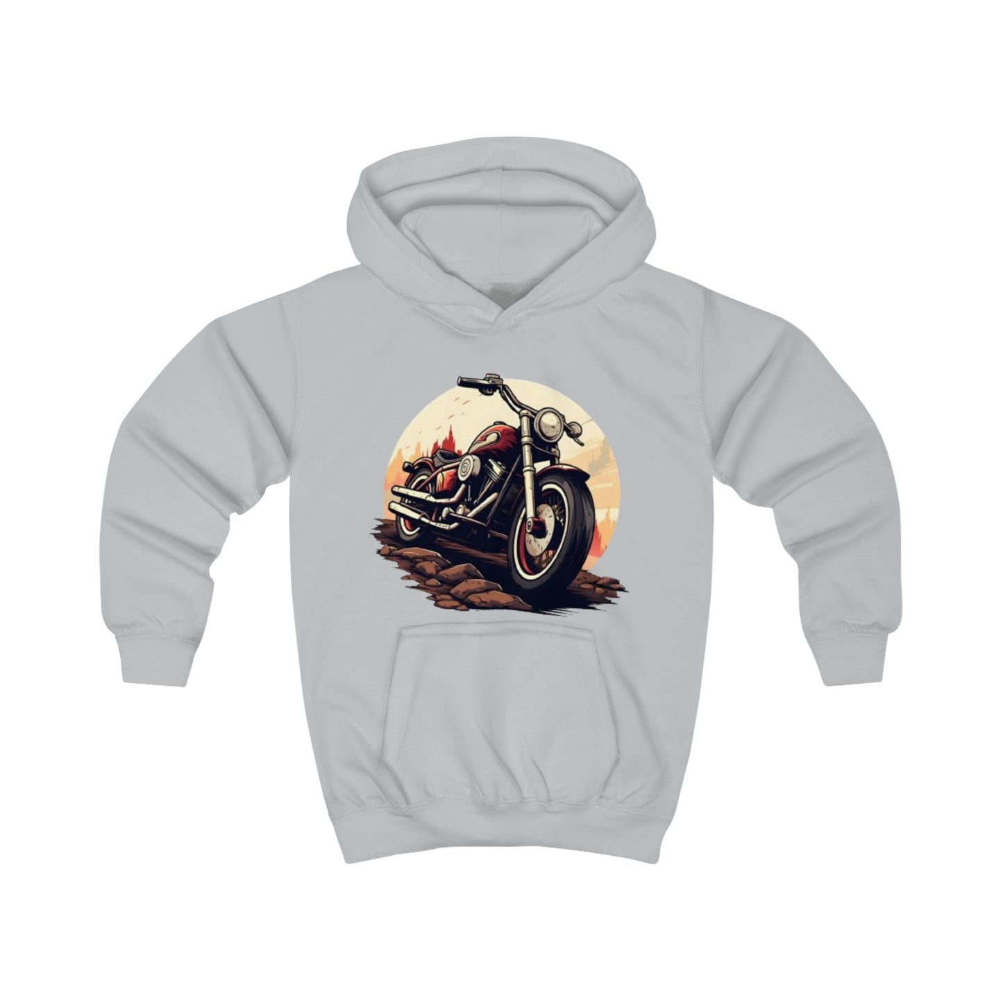 Childrens Motor- Bike print Hooded Sweatshirt Unisex Kids Hoodie