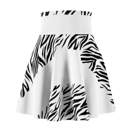 Zebra Print Women's Skater Skirt - Boho Chic Style for Spring & Summer