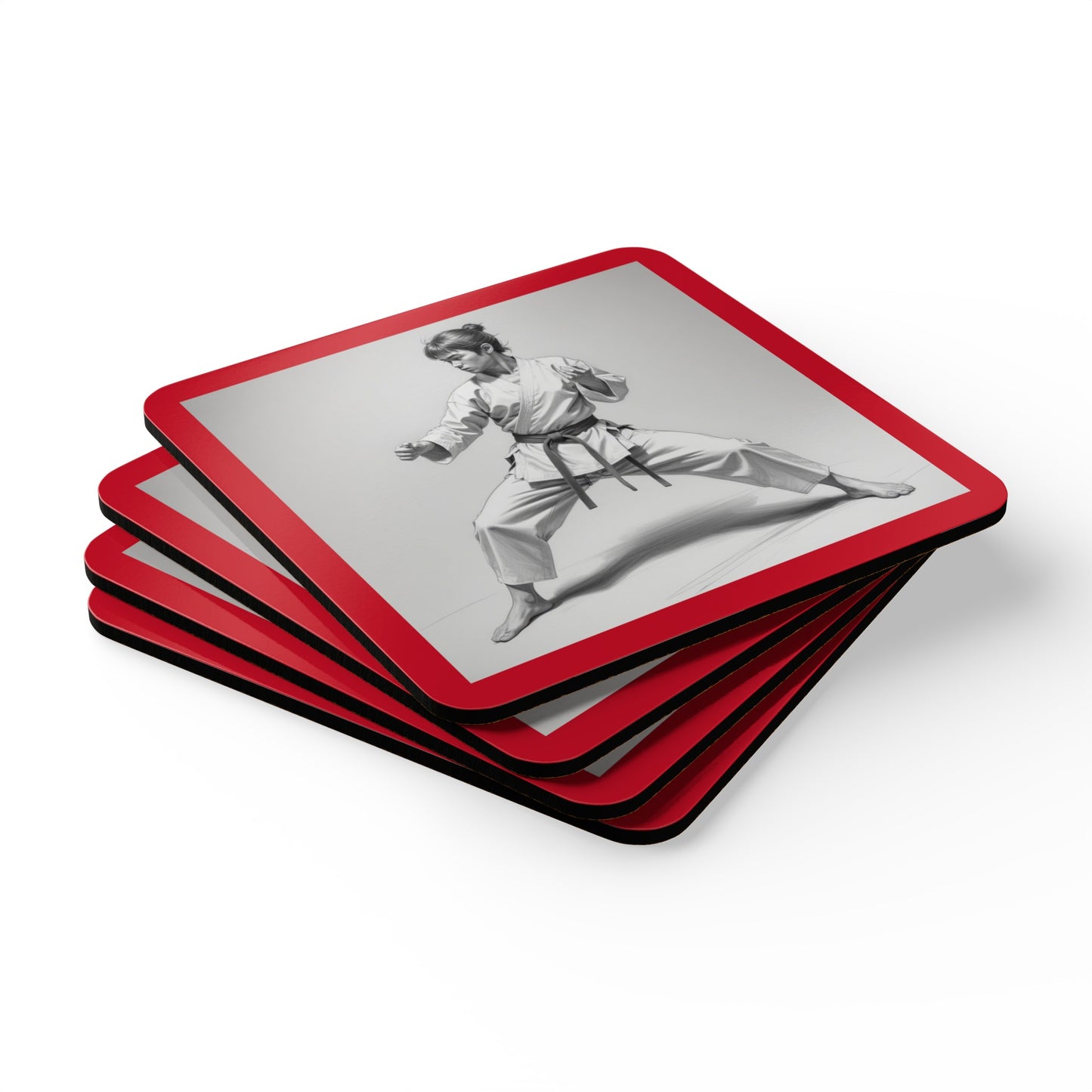 Martial Arts Corkwood Coaster Set