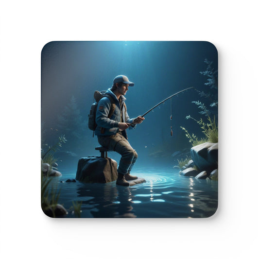 Fishing Corkwood Coaster Set