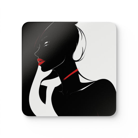 Black And White Corkwood Coaster Set