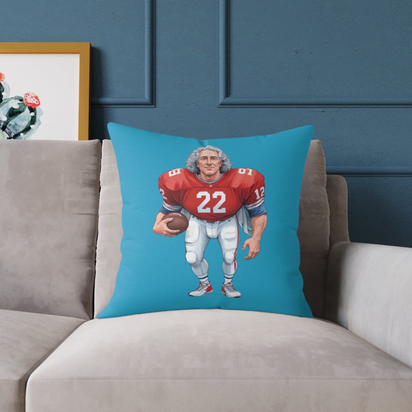 American Football Square Poly Canvas Pillow