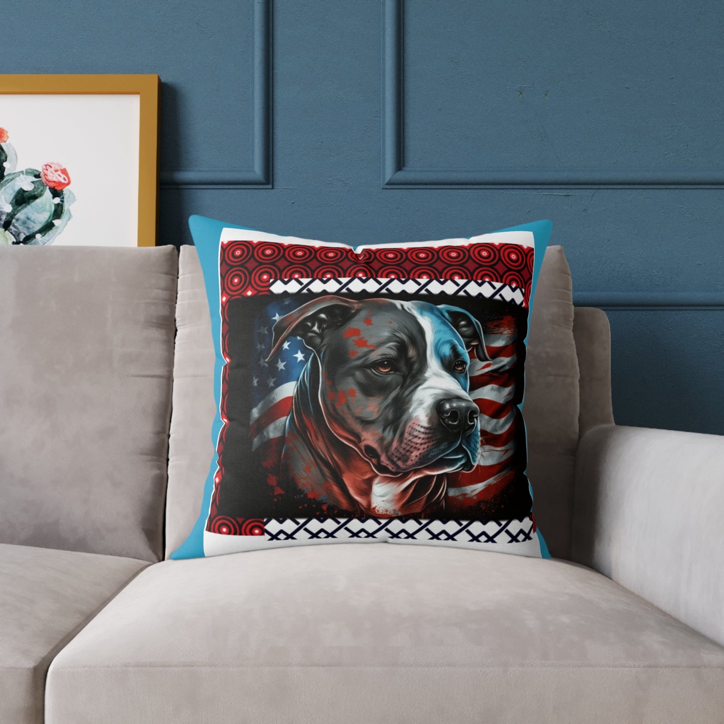 American terrier Square Poly Canvas Pillow