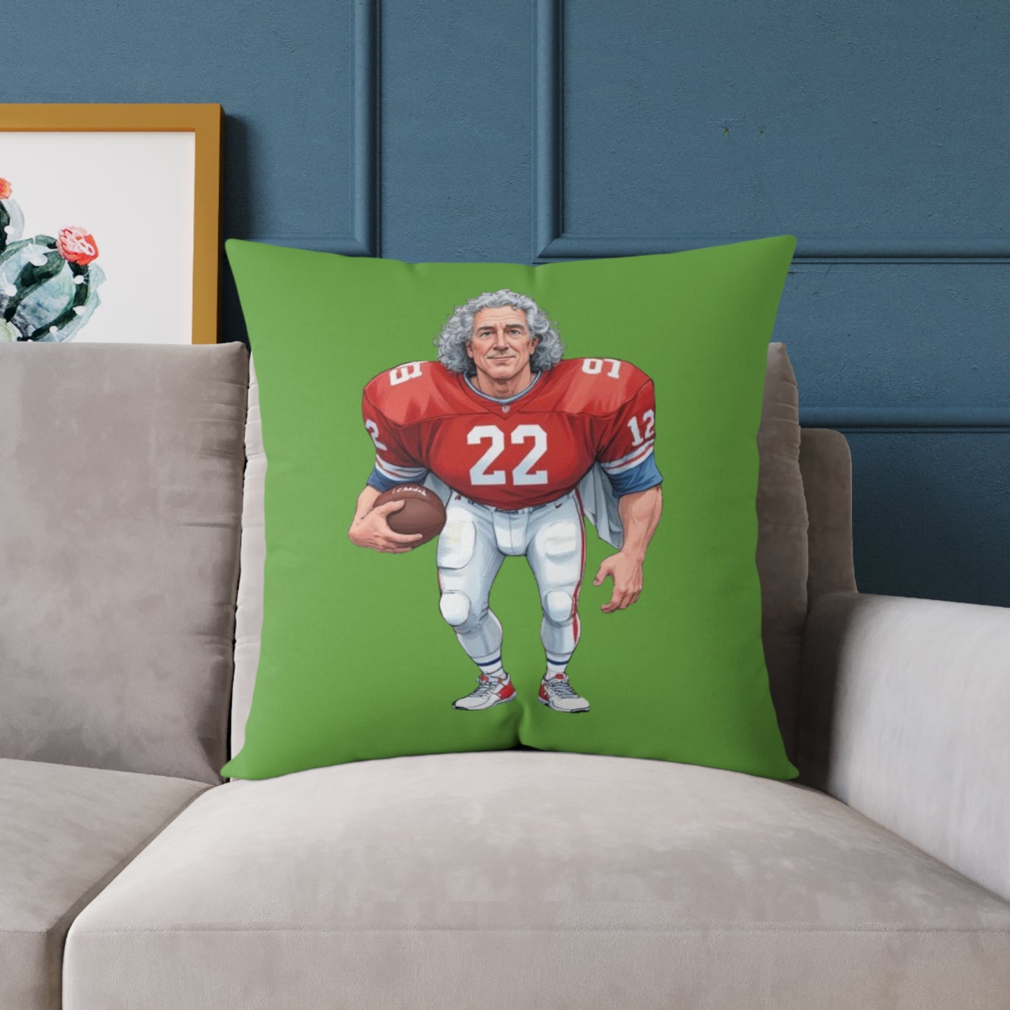 American Football Square Poly Canvas Pillow