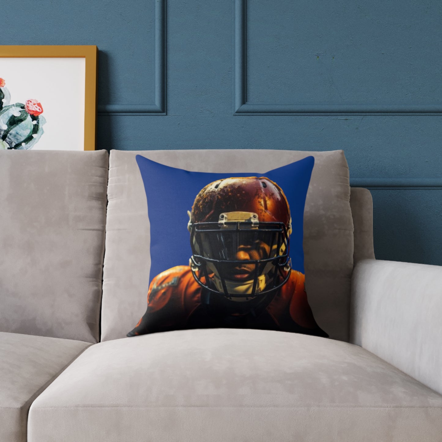 American Football Square Poly Canvas Pillow