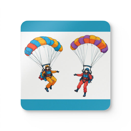 Parachuting .Corkwood Coaster Set