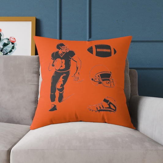 American Football Square Poly Canvas Pillow