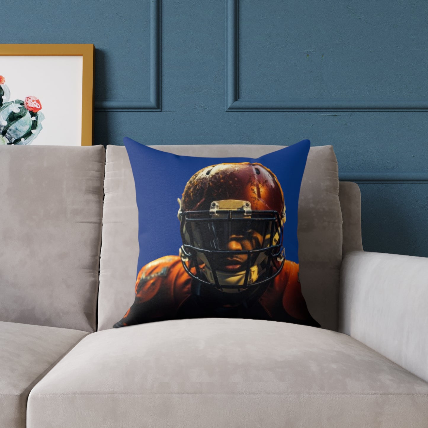 American Football Square Poly Canvas Pillow