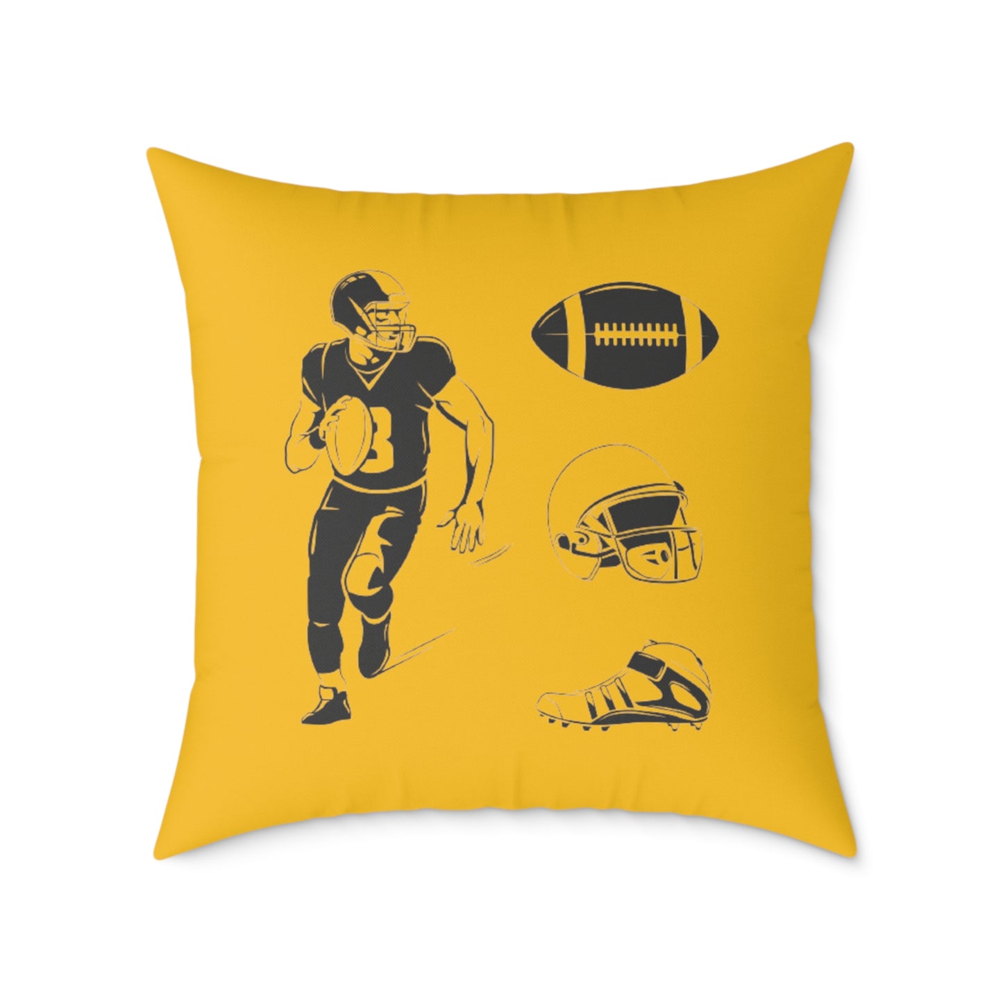 American Football Square Poly Canvas Pillow