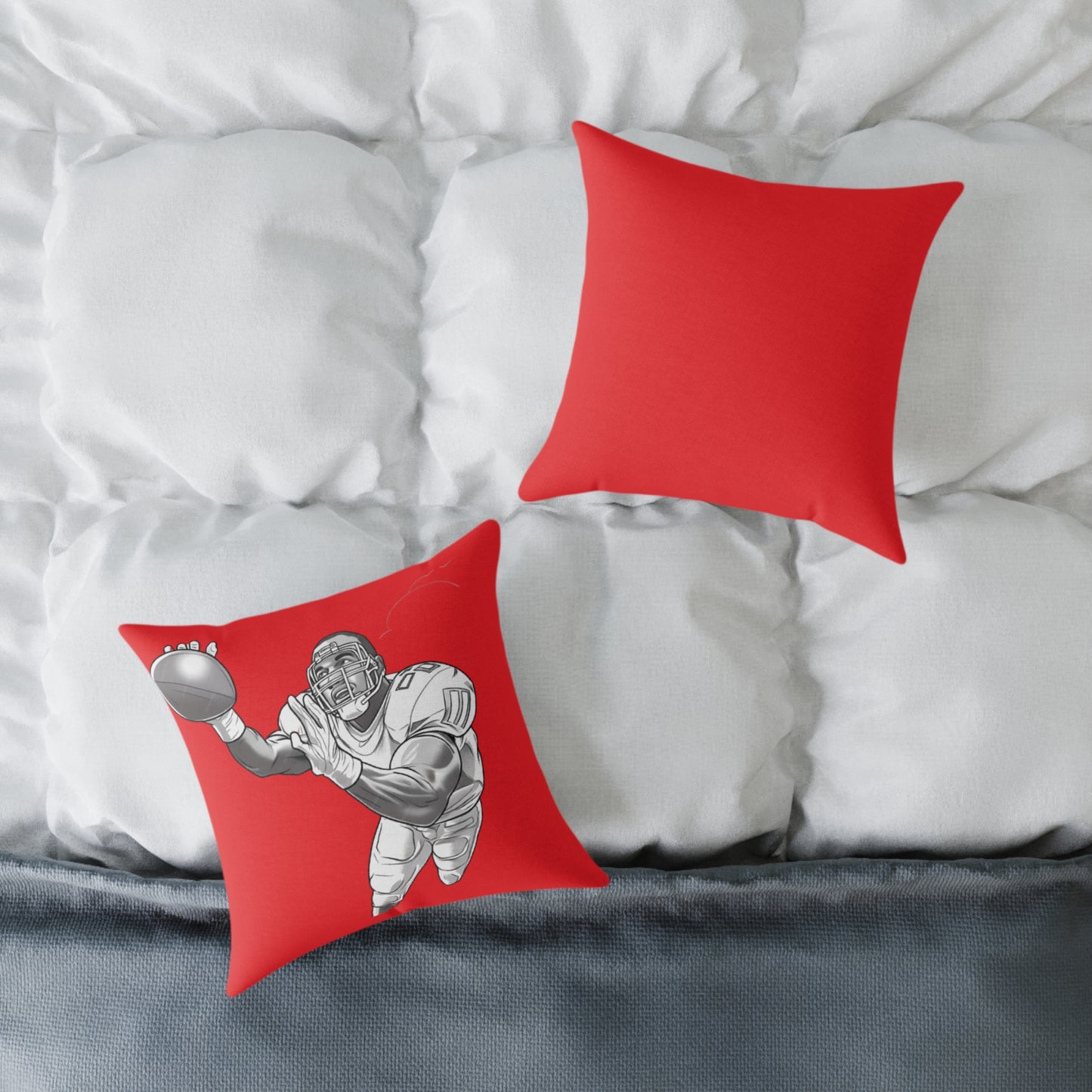American Football Square Poly Canvas Pillow