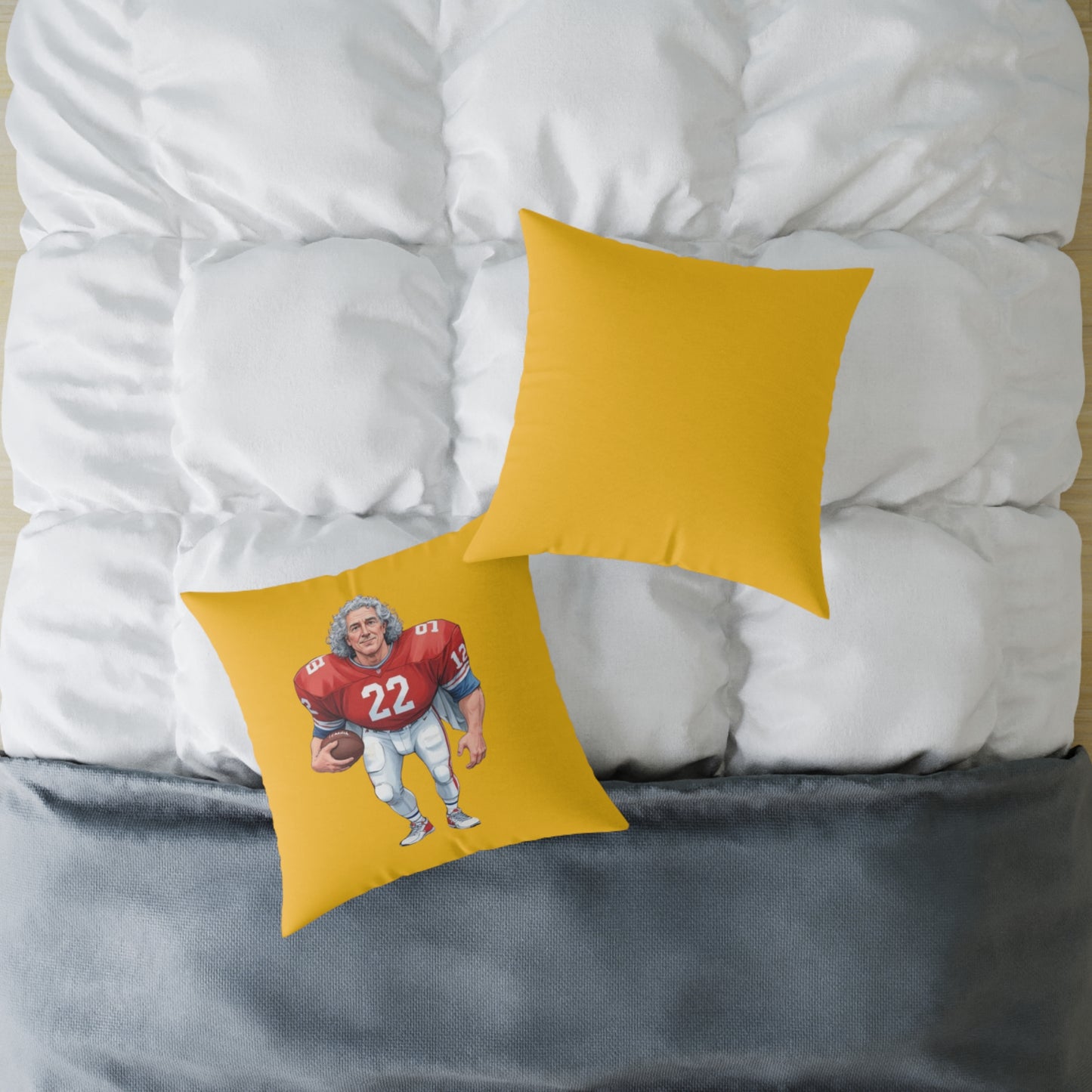 American Football Square Poly Canvas Pillow