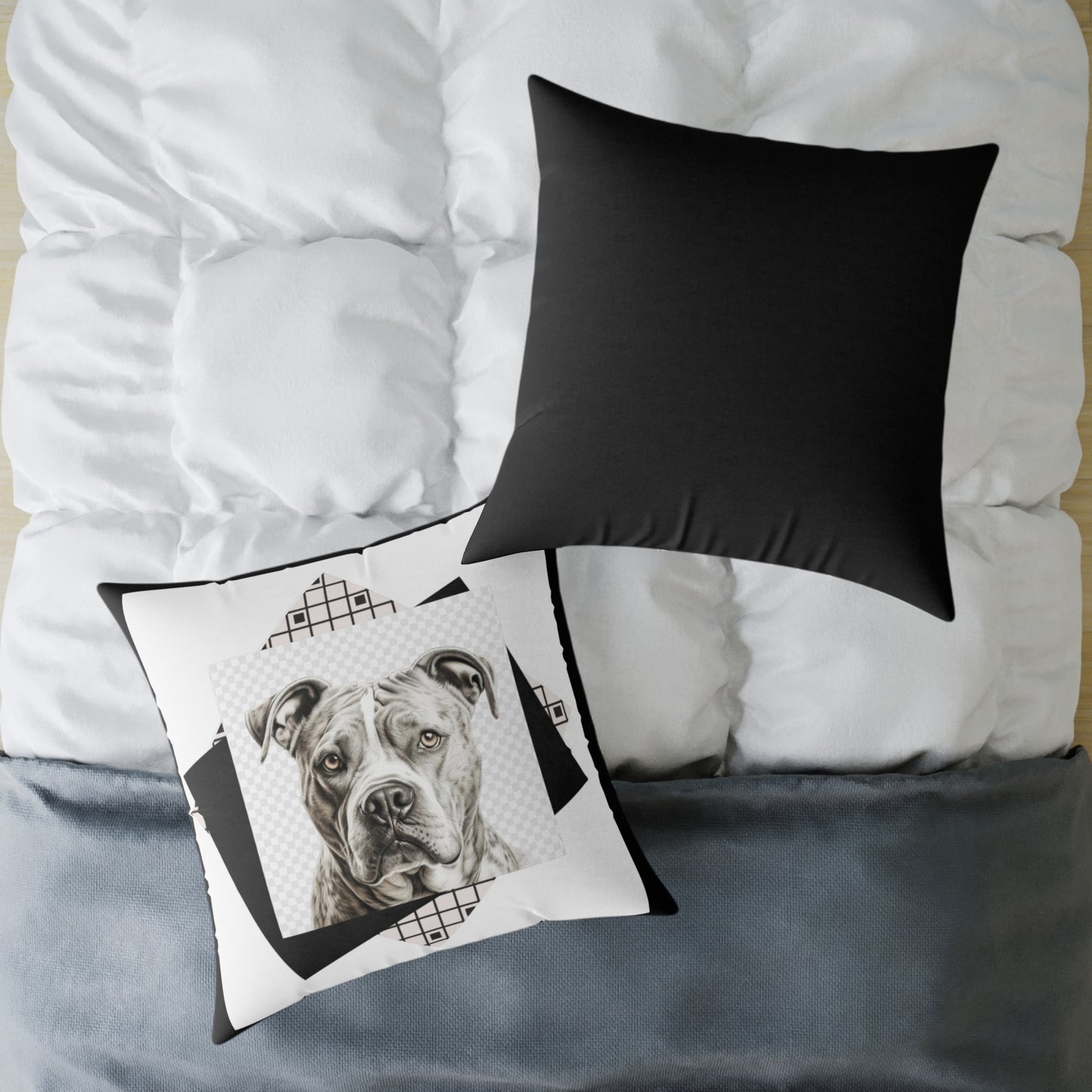 American Pitbull Square Poly Canvas Pillow